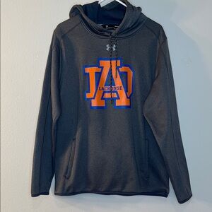 Under Armour Charcoal Hoodie with Blue and Orange Logo